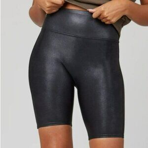 Spanx Shorts Black Size Small NWT Faux Leather Biker Sold Out